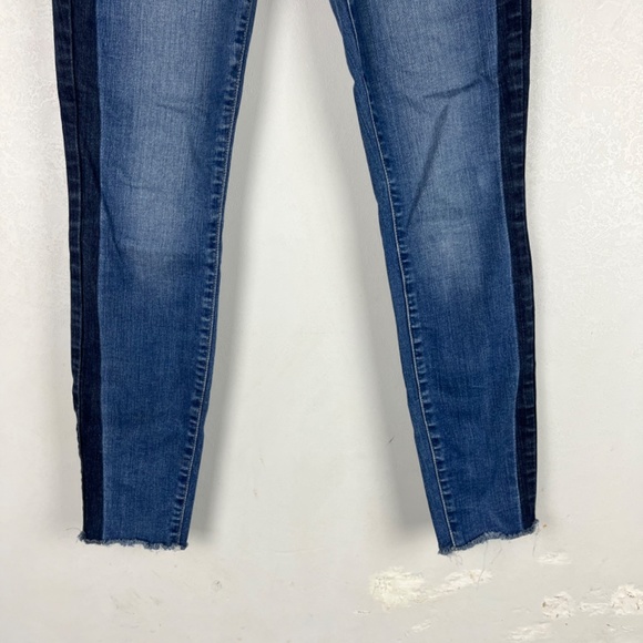 PAIGE Verdugo Ankle Skinny Jeans Side Stripes Mid Rise Raw Hem Size 28 Blue - Picture 5 of 12